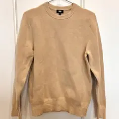 【美品】ユニクロ　ニット　セーター　メンズ　Mサイズ　ベージュ