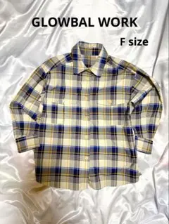 GLOBAL WORK チェック F オーバー 長袖 美品 レディース メンズ