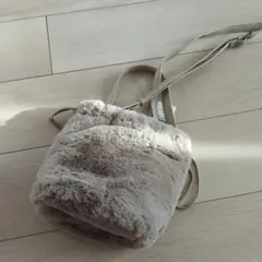 ファー巾着ショルダーバッグ