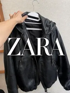 ZARA ダウンジャケット ゆったりサイズ バックジップ 黒 ブラック 