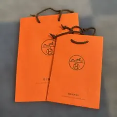 HERMES オレンジ ショップ袋 2点セット