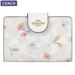 【新品】コーチ★二つ折り財布★C8741★シグネチャー★花柄★レディース