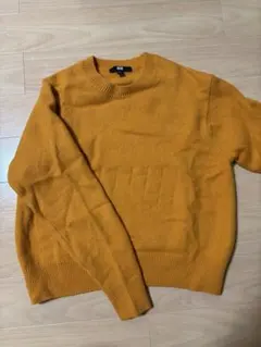UNIQLO ラムクルーネックセーター オレンジ マスタード L