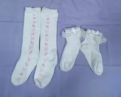 mezzo pianoリボンとレース付き靴下＆リボンハイソックス　セット