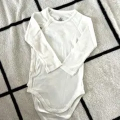 【値下げ】プチバトー　petitbateau ホワイト長袖ボディスーツ 12m
