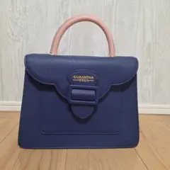 SAMANTHA VEGA ネイビー ハンドバッグ