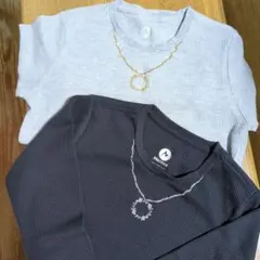 マーモット　リブ編み長袖Tシャツ2点セット（グレー・ブラック）