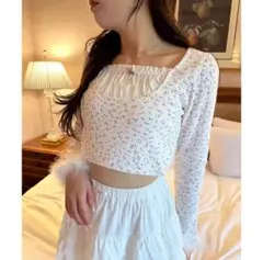 NICE CLAUP マラボー付きテレコトップス