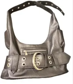 ベルト付きショルダーバッグ　黒　y2k 平成ギャル