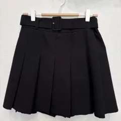 INGNI 黒 ミニプリーツスカート ベルト付き