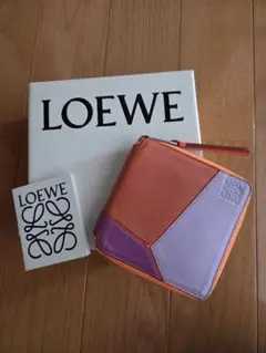極美品　ロエベ　パズル　ラウンドファスナー　ピンク　ホワイト　折り財布 極美品 ロエベ パズル ラウンドファスナー ピンク ホワイト 折り財布