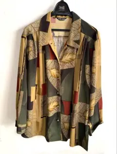 ヴィンテージシャツブラウス アンティーク 華やか 古着 装飾ボタン 昭和レトロ②