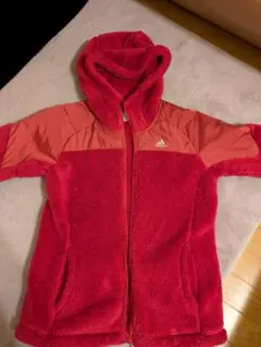 adidas フリースジャケット 赤