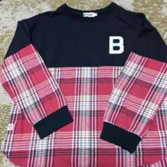 KP Boy 長袖カットソー 130 ネイビー/チェック