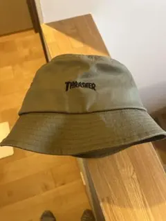 THRASHER バケットハット オリーブ 58cm