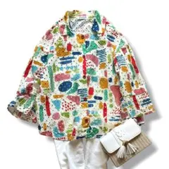 完売品✨美品✨JOCOMOMOLA ホコモモラパッチワークブラウス 42サイズ 