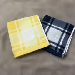 ラルフローレン　チェック柄タオルハンカチ2枚セット