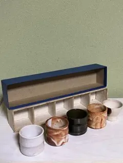 あ様専用美濃焼　陶器製お猪口 5客セット 箱付き　古い物