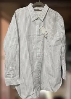 新品 UNIQLO コットンシャツ 長袖 ストライプ 3XL