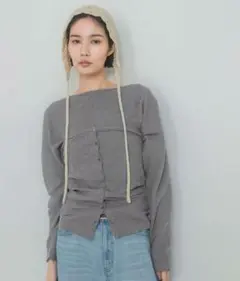 JEANASIS グレー 長袖 ボタン付き トップス S