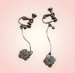 クリスタルビーズ フラワーモチーフ イヤリング レディース アクセサリー