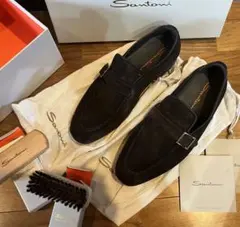 【約１５万・新品】 スエード santoni サントーニ 高級ライン　革靴