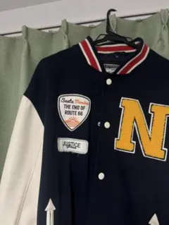 スタジャン メンズ ネイビー