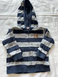 ミキハウス ストライプ フード付き トレーナー 80cm☆