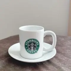 スターバックスコーヒー　スタバ旧ロゴ　シンプルデザインカップ&ソーサー　デミタス