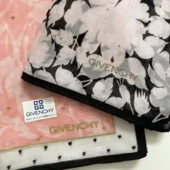 GIVENCHY ハンカチ 花柄 ピンク×ブラック系 2枚セットのサムネイル