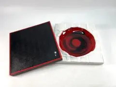 陶器 朱赤釉 黒刷毛目 丸皿 大皿 盛皿 飾皿 箱付