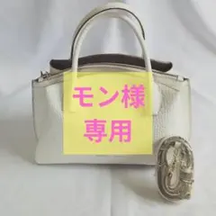イアクッチ クロコ型押し ハンドバッグ ショルダー 白　保存袋付き 上品 高級感のサムネイル