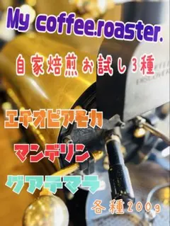 自家焙煎コーヒー豆　お試し飲み比べセット　各種200g 計600gのサムネイル