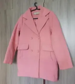 ピンク ダブルブレスト チェスターコート