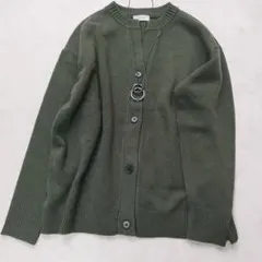 極美品　シップスエニィ　ウールカシミヤ キーネックカーディガン カーキ 25AWのサムネイル