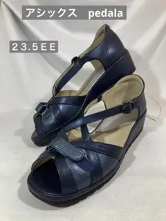 アシックスペダラ★本革製★サンダルタイプのオープンシューズ★超美品★２３.５ＥＥ