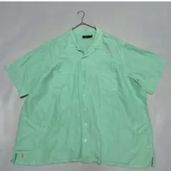 ポロラルフローレン オープンカラーシャツ 3XL ポニー刺繍 リネン シルク