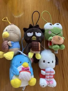 サンリオ　はぴだんぶい　スシロー　マスコット　5点セット