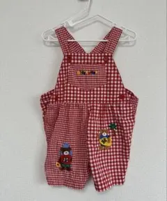 MIKI HOUSE オーバーオール 90cm 赤チェック
