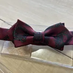 子供用　蝶ネクタイ　バーガンディペイズリー柄ボウタイ