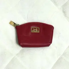 希少 セリーヌ コインケース レッド 馬車金具