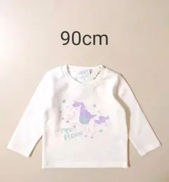 新品 長袖トレーナー トップス 90cm ユニコーン パステルカラー 女の子 白