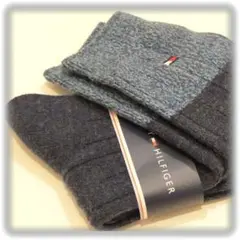 セール★㉞訳有り/新品【トミーヒルフィガー】日本製 厚手 メンズ ソックス 靴下