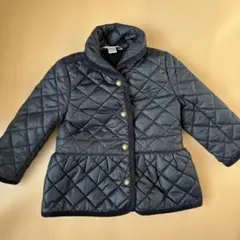 ラルフローレン　ネイビー キルティングペプラムジャケット 12M