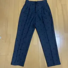 値下！ワールドworld DRESKIP パンツ Lサイズ　ダークグレー×ドットのサムネイル