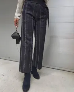 美品✨ameri NEEDLE STRIPE DENIM PANTS 24のサムネイル