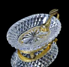 オールド・バカラ 1900年頃 珍品 銀装飾 大型 蓋物 780g 小物入れ