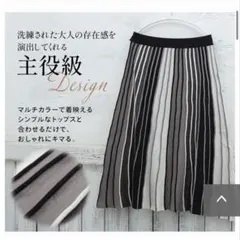 ストライプデザイン ニットロングスカート