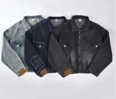 L2222 ユニークデニムジャケット M（black） 地底人ONLINE - メルカリ