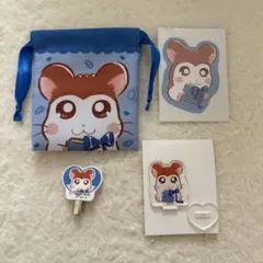 【即日配送】ハム太郎 のっぽくん プチ巾着 ステッカー ヘアクリップ　アクスタ